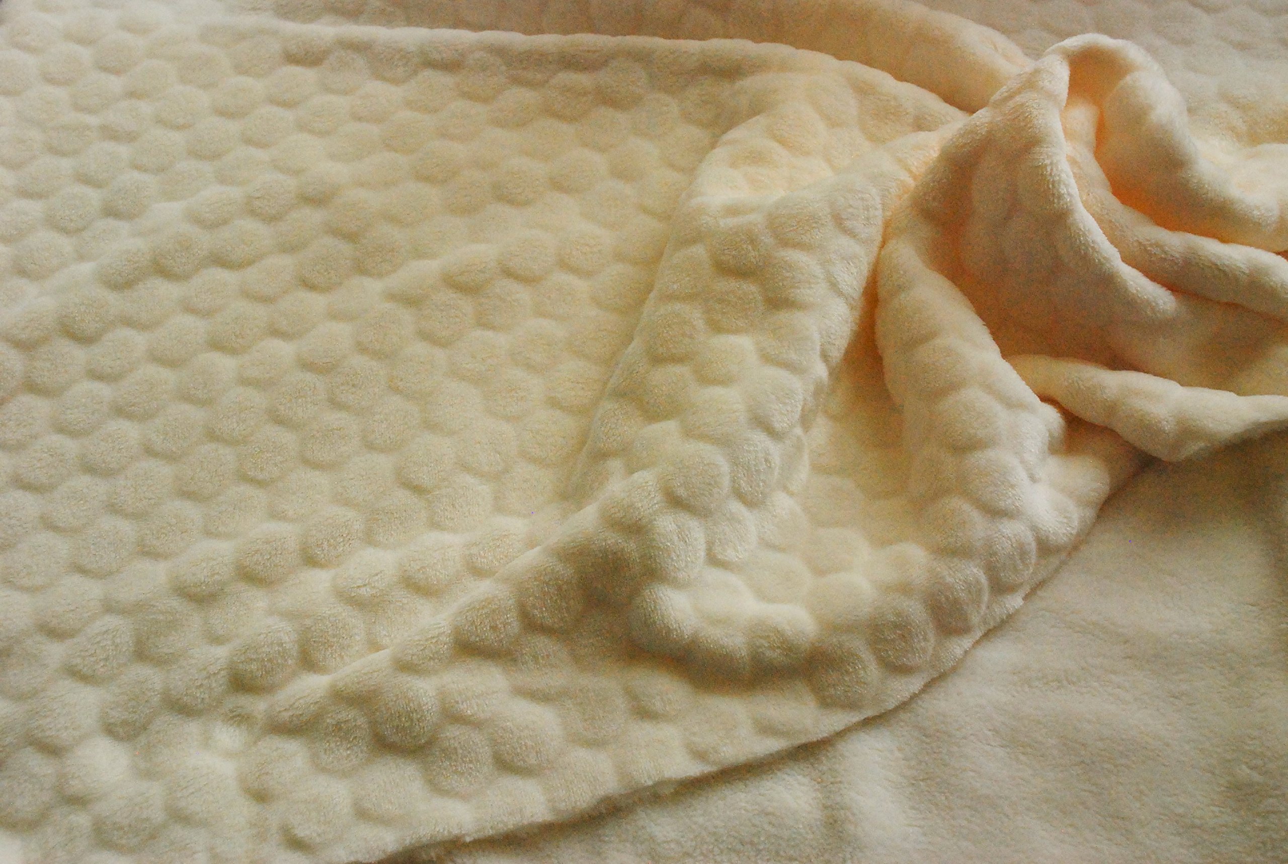 Polaire tissu nid d'abeille ivoire anti-froid pour literie hiver