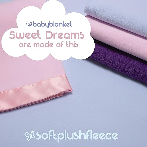 Miniatura 5 de Be Burgundy Mantas de bebé personalizadas con nombre, manta grande para recibir bebé, 36 x 36 pulgadas, ribete satinado, forro polar, rosa, regalos