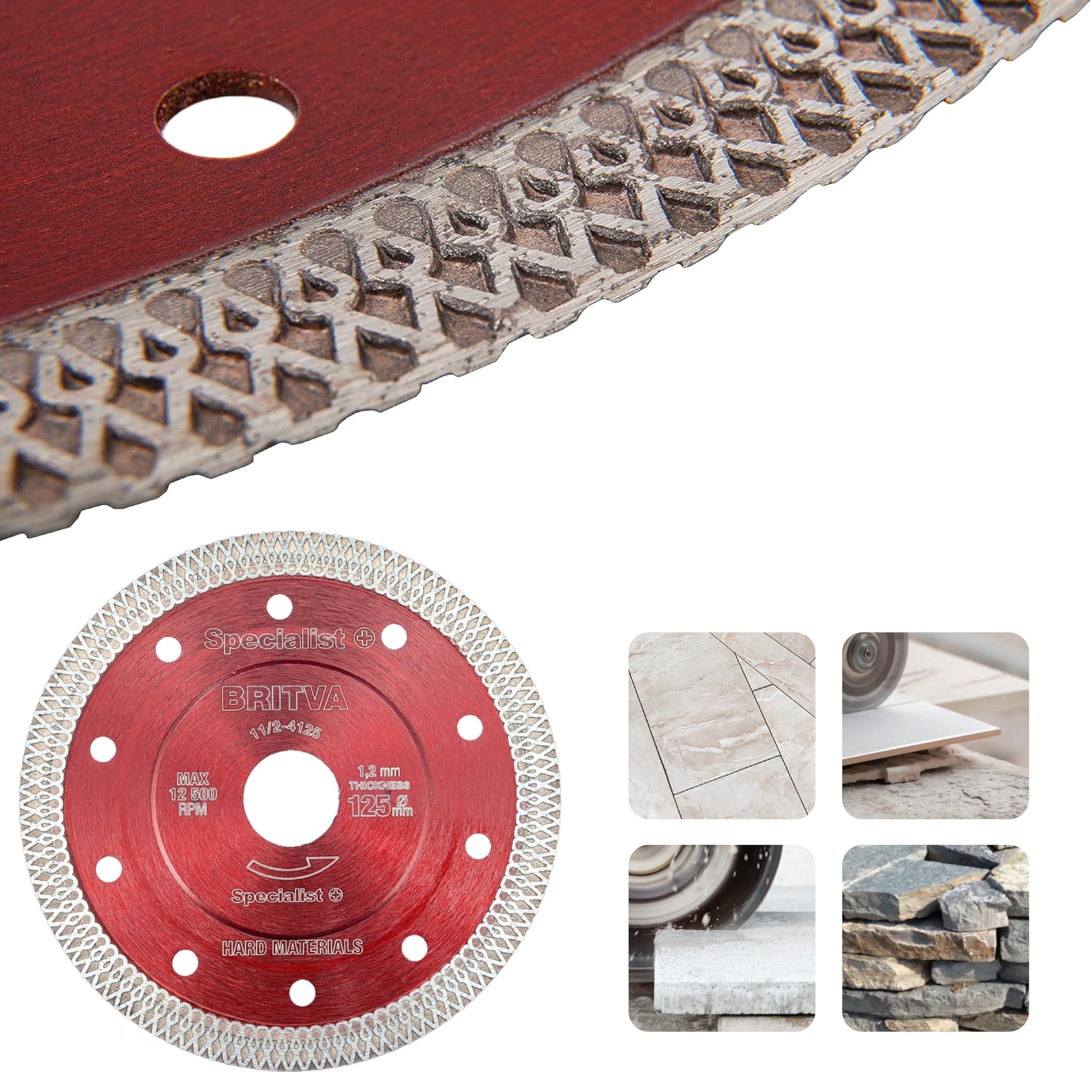 Specialist - Disco de diamantes, 3 piezas, 125 mm, disco universal para cortar azulejos, mármol, hormigón, cerámica, piedra