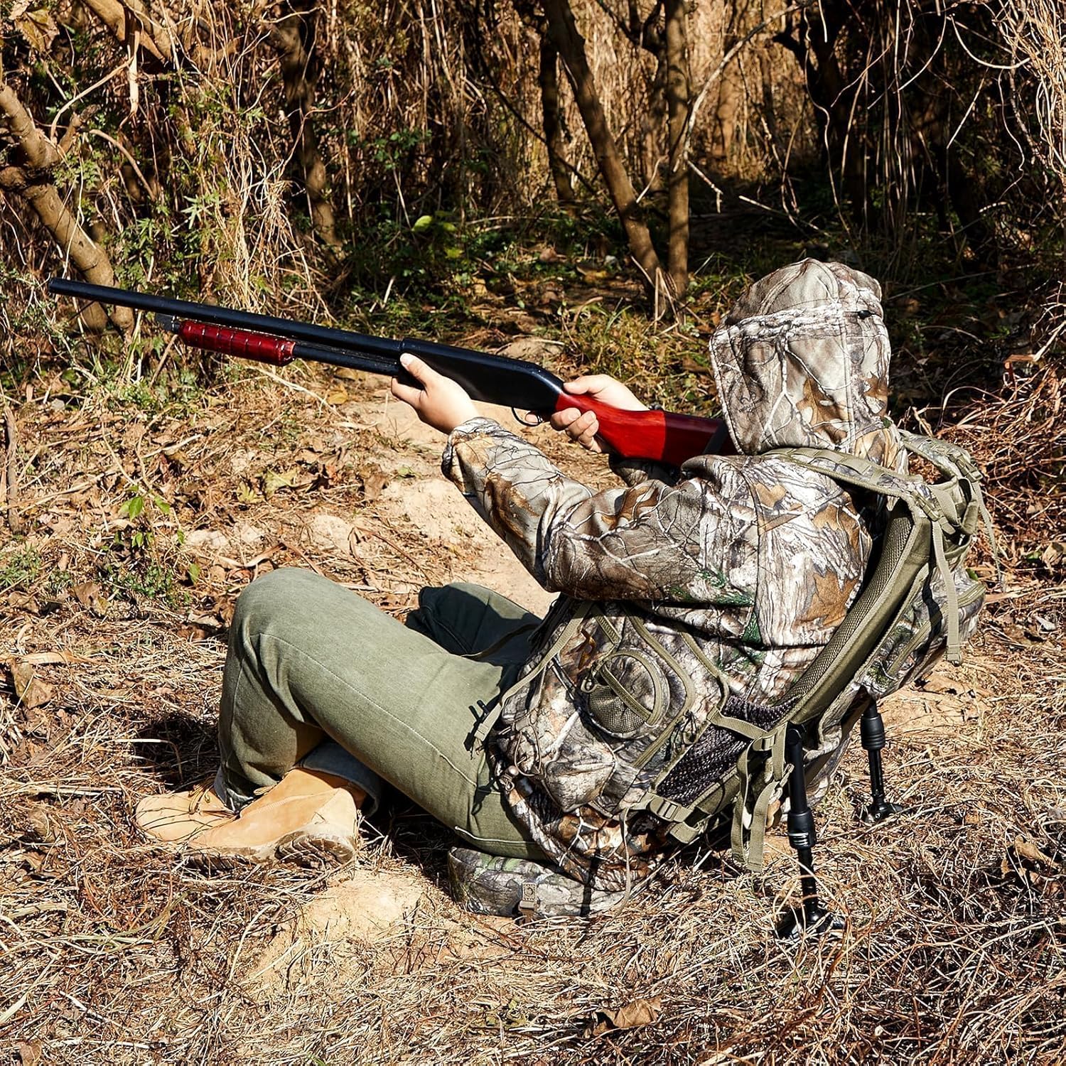 TR Turkey Vest for Hunting with Frame and Seat,Camo Hunting Vest with Kickstand,Memory Foam Cushion, Game Pouch & Multi-Pocket Storage Lightweight Adjustable Turkey Hunting Gear for Men Women