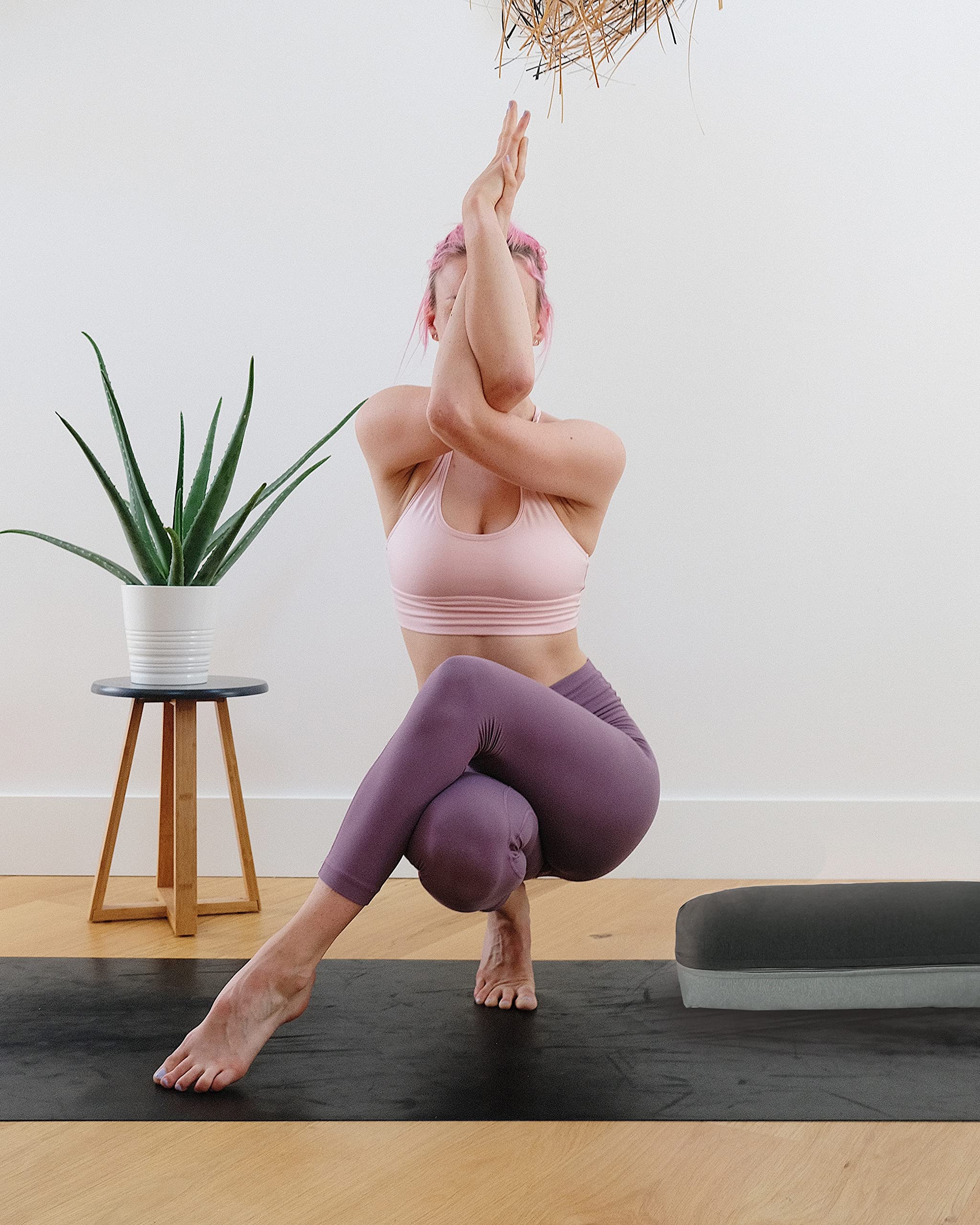 Yoga Bolster rechteckig aus Baumwolle, waschbarer Bezug, Yogakissen für Yin Yoga, Pilates oder Rückenübungen