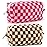 ZLFSRQ 2Pcs Checkered Pencil Case Cute Pencil Pouch for Teens Checkered Makeup Bag Medium Travel Cosmetic Bag Preppy Makeup Pouch for Purse Aesthetic Zipper Toiletry Bags Organizer(Pink/Brown)