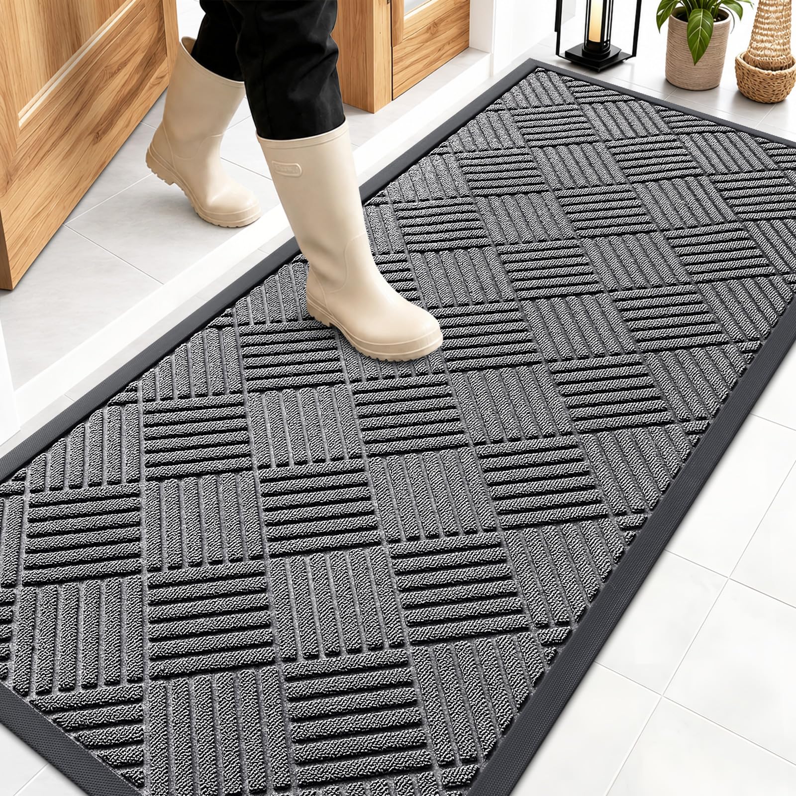 OLANLY Front Door Mat Outside Entrance 59x23, Waterproof Heavy-Duty Doormat