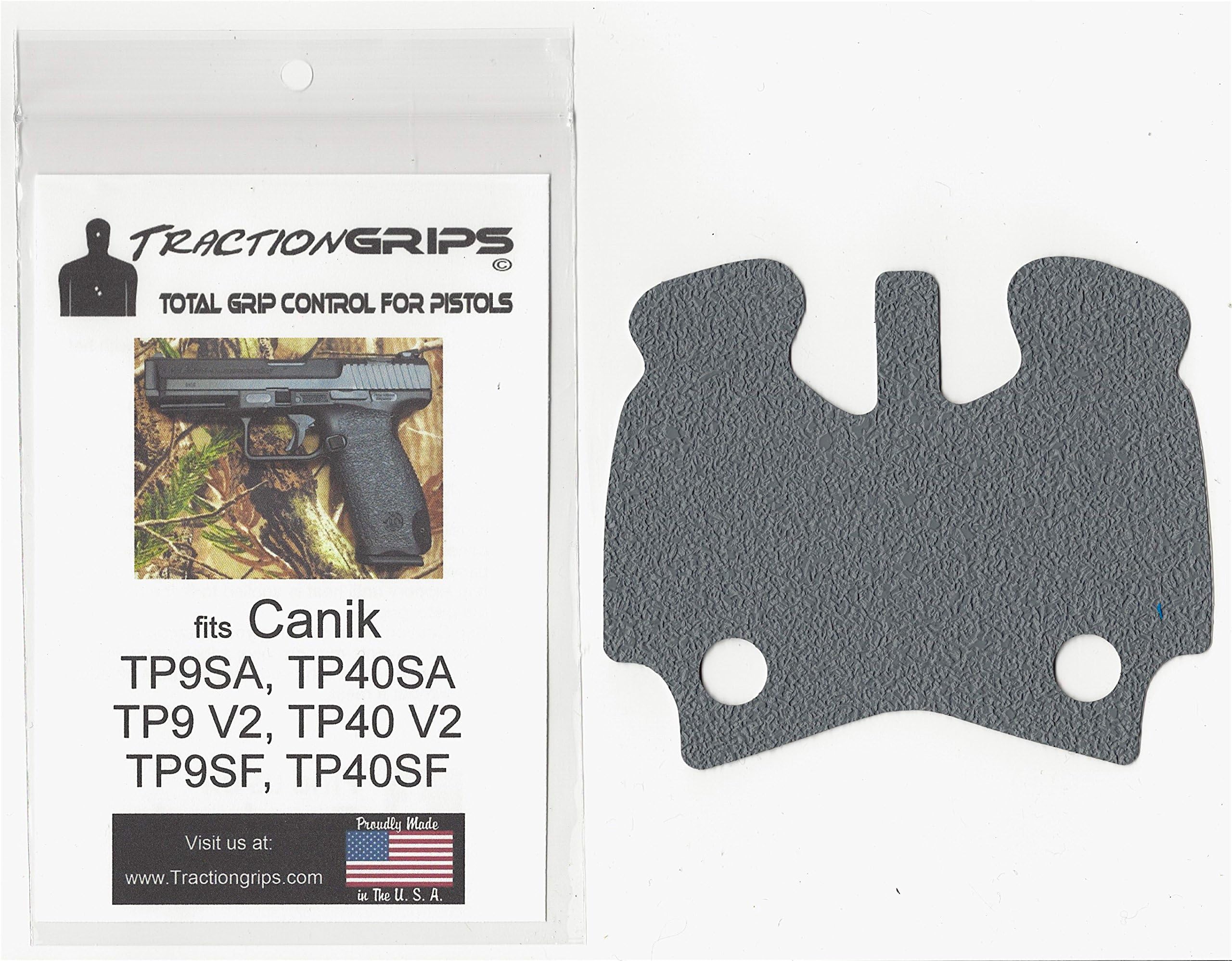 Tractiongrips Gray Grip Tape Overlay for Canik TP9SA, TP9SF, TP9V2