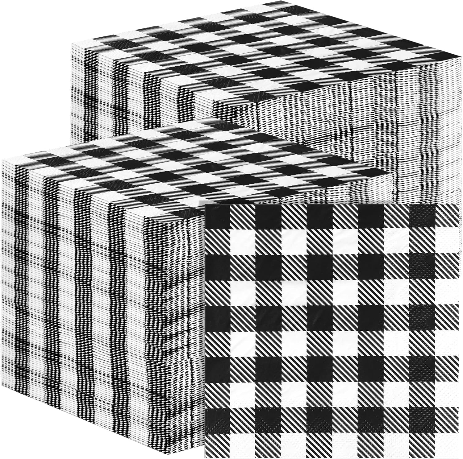 Shojoy 200 Pieces Christmas 3Ply Black and White Buffalo