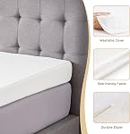 Lazyzizi Wedge Mattress Elevator 5-Inch Inclined Mattress Topper for Acid Reflux, GERD, Neck & Back Pain, Snoring, Under Bed Wedge Mattress with Washable Cover & Non-Slip Bottom for Bedroom, Twin