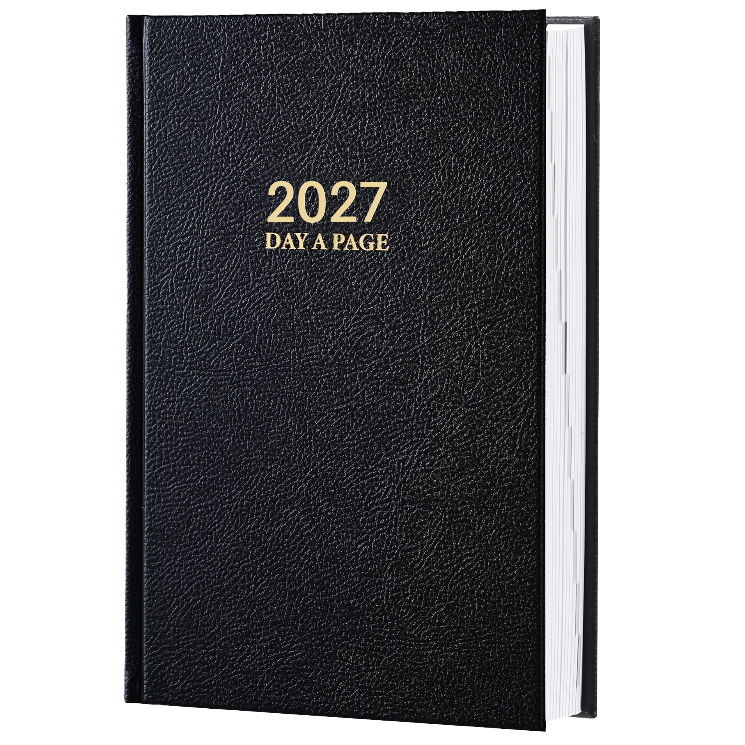 Agenda diaria 2026, agenda diaria de una página por día, enero de 2026 a diciembre de 2026, calendario de página por día, 5.8 x 8.4 pulgadas, agenda para 365 días, tapa dura de cuero