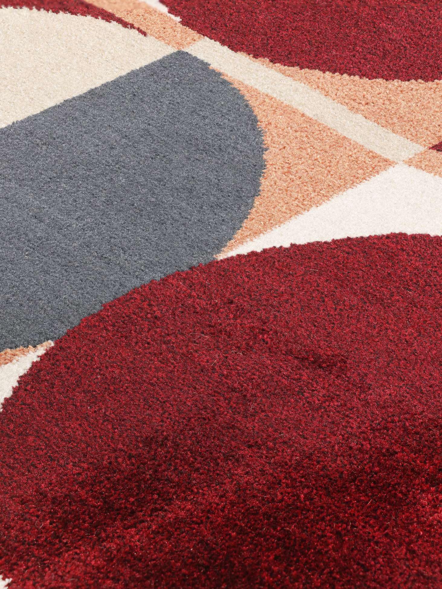 RugVista Jeff, Tapis, Modernes, 200 x 300 cm, Rectangulaire, Poil Ras, Salle de séjour, Chambre, Lavage en Machine, Rouge