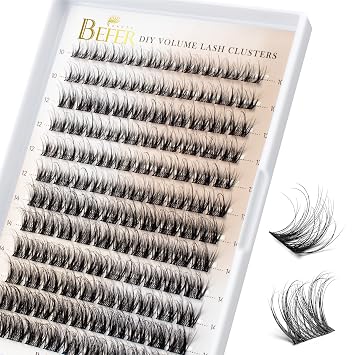 BEFER Wispy Lash Clusters 3D Natural Individual Lashes Extensions-Vigor