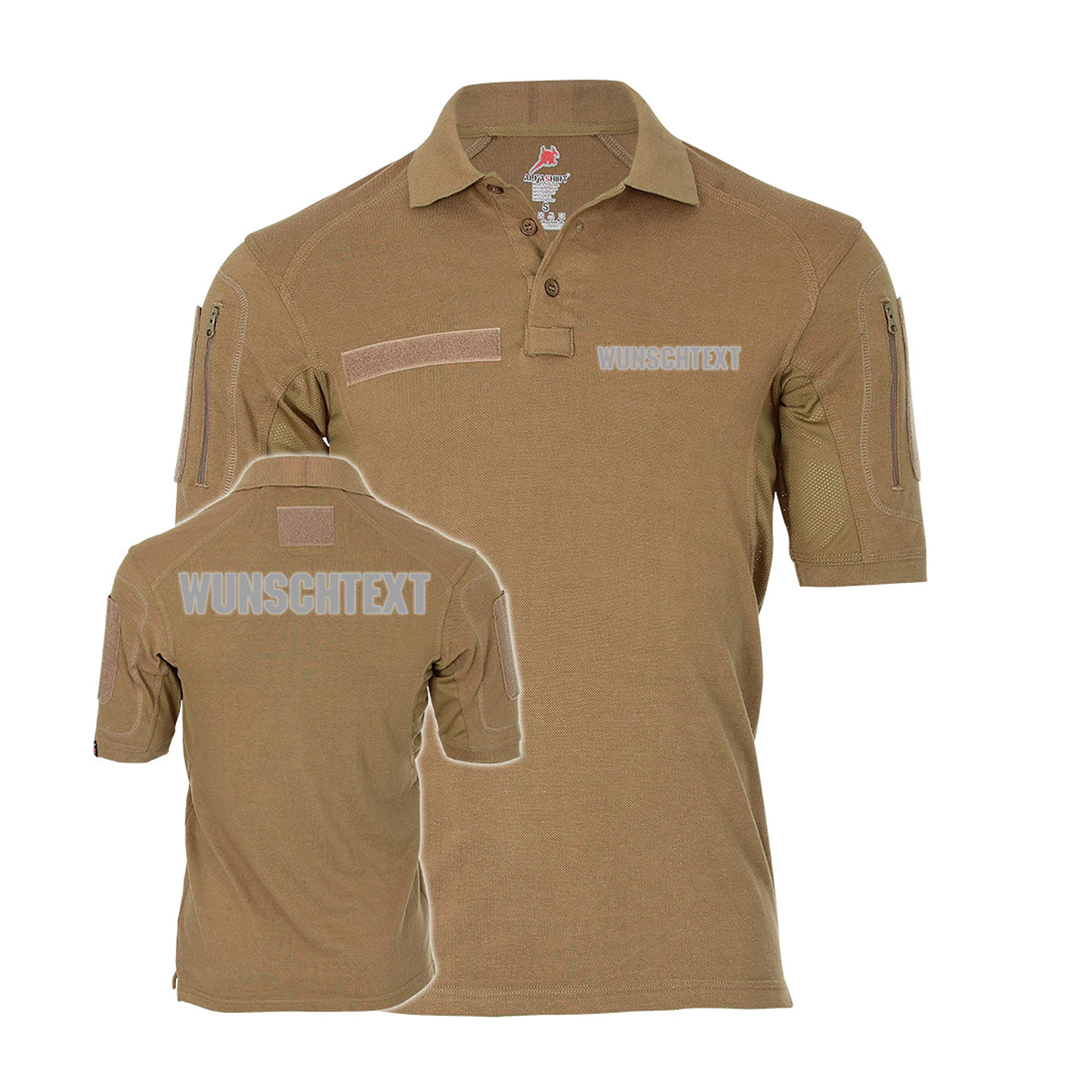 Copytec Tactical Polo Shirt with Custom Text Reflective Alfa Commando Soldier # 35423, sand, M