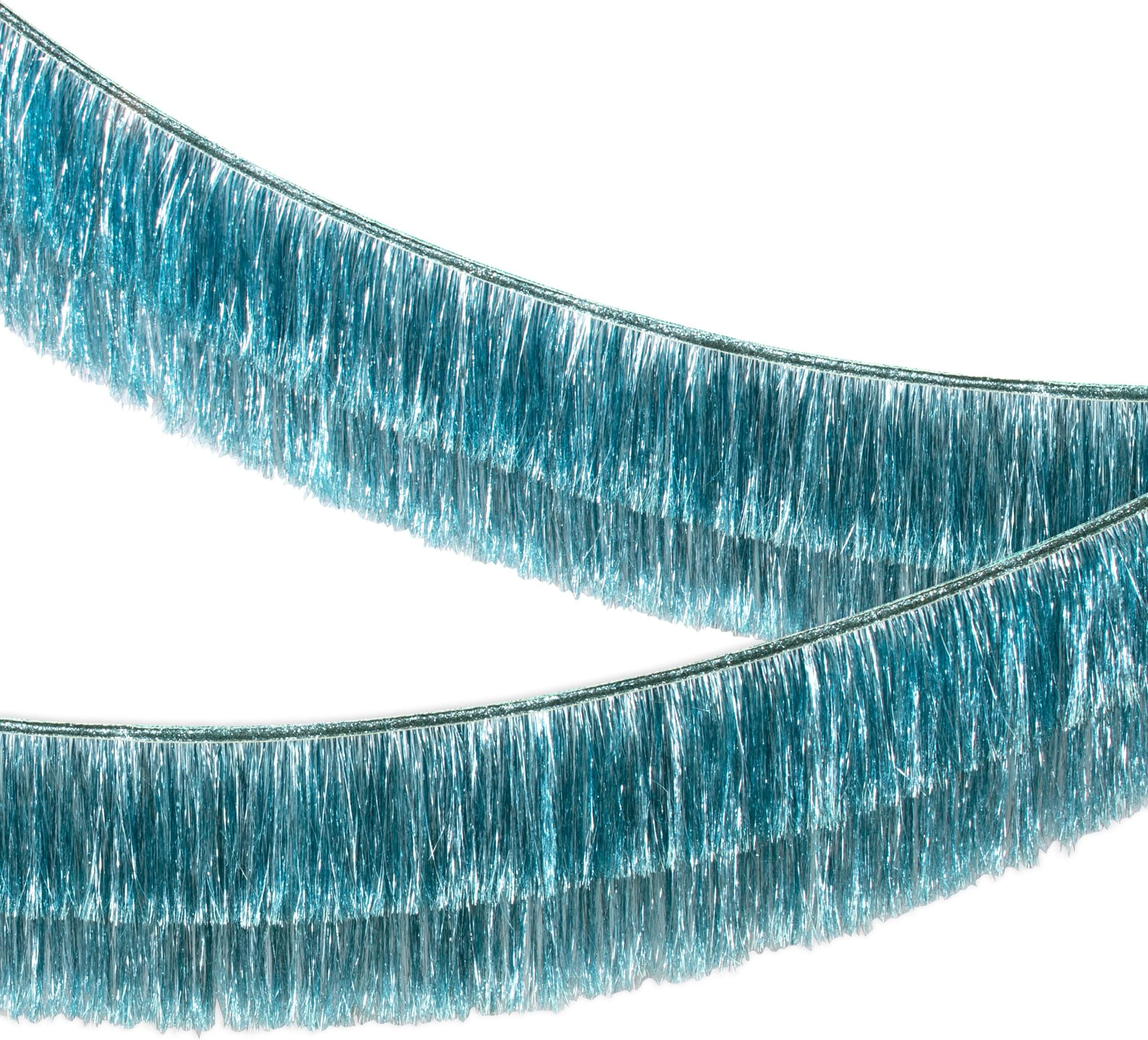 Blue Tinsel Fringe Garland