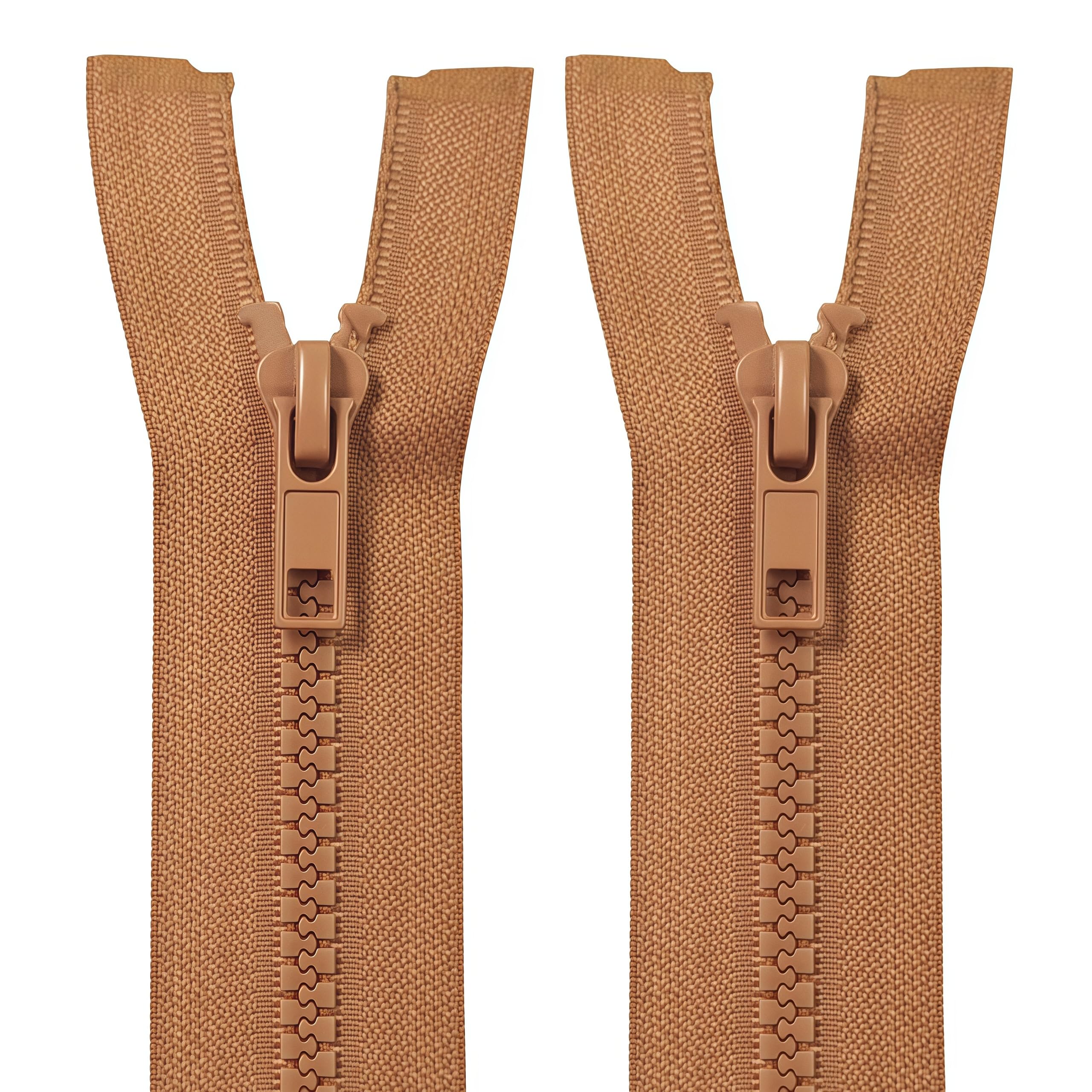 MebuZip 2PCS #5 22 Inch Separating Jacket Zippers for Sewing (Brown)