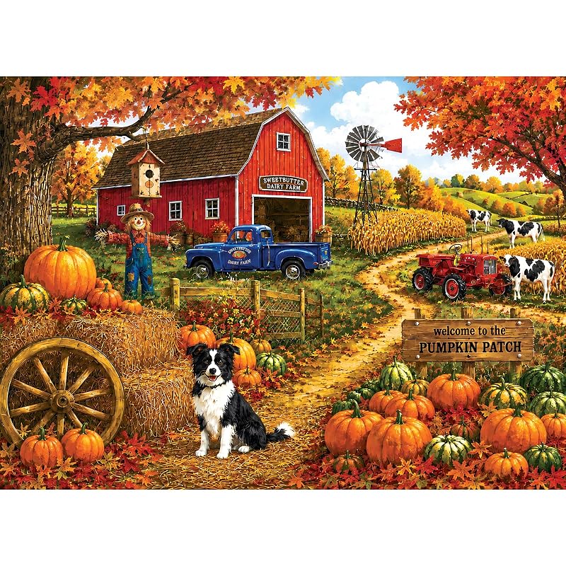 500 Piece Puzzles for Adults, Country Pumpkin Patch Harvest Jigsaw Puzzle