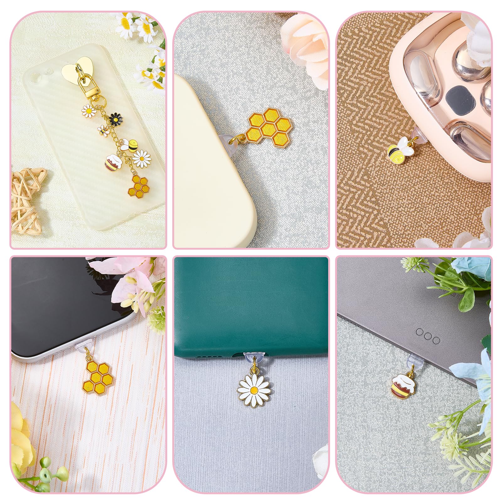 Pendentif de téléphone portable avec bouchon anti-poussière USB C assorti