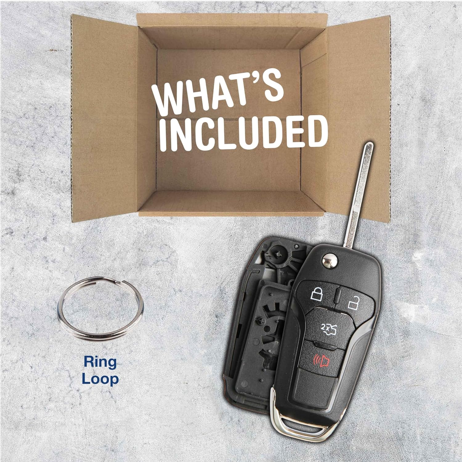 KeylessOption Keyless Entry Remote Flip Key Fob Shell Case Button Pad Cover for Ford Fusion N5F-A08TAA