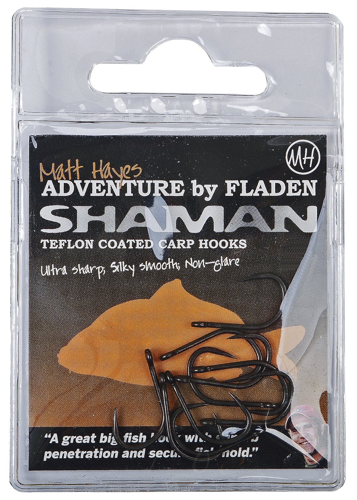 Matt Hayes Adventure Shaman Teflon Coated Carp Hooks - Black- Pack of 10