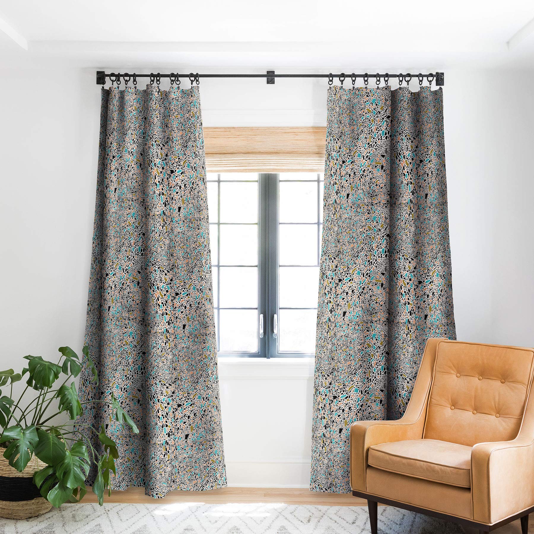 Deny Designs 68916-bowc05 Marta Barragan Camarasa Terrazzo Waves Blackout Curtains, 50" x 120", Multi