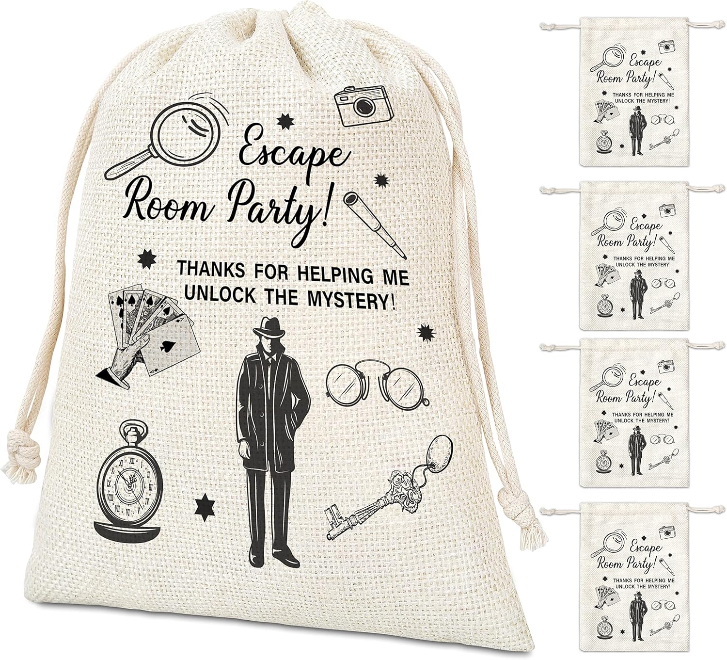 Escape Room Party Favors Bags, Mystery Escape Room Birthday