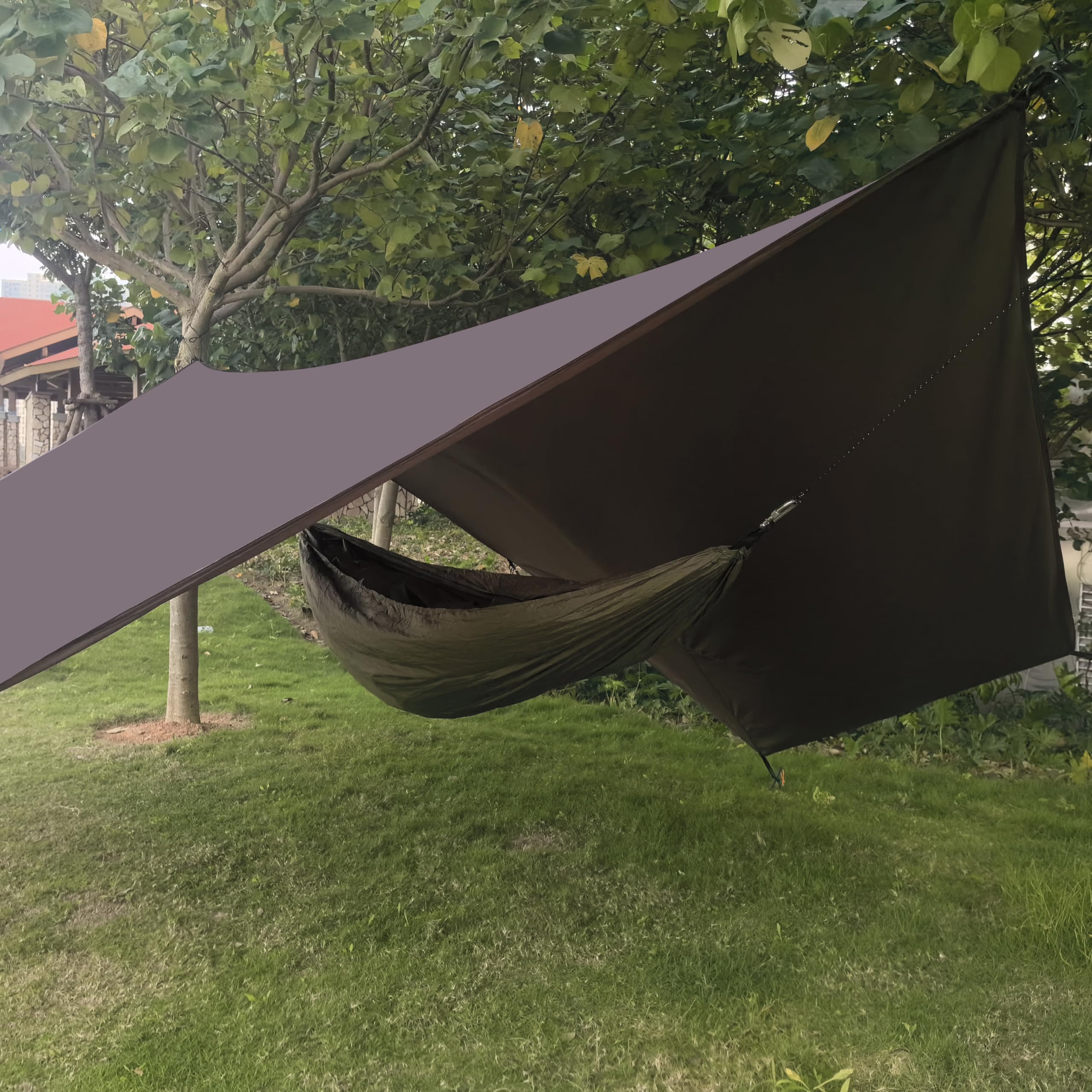 Large Waterproof Ground Sheets for Camping Heavy Duty Underlay Under Tent Tarp Outdoor Breathable Awning Carpet Universal Tent Footprint Groundsheet (Brown Octagon, 4.1x4.1m) - Image 4