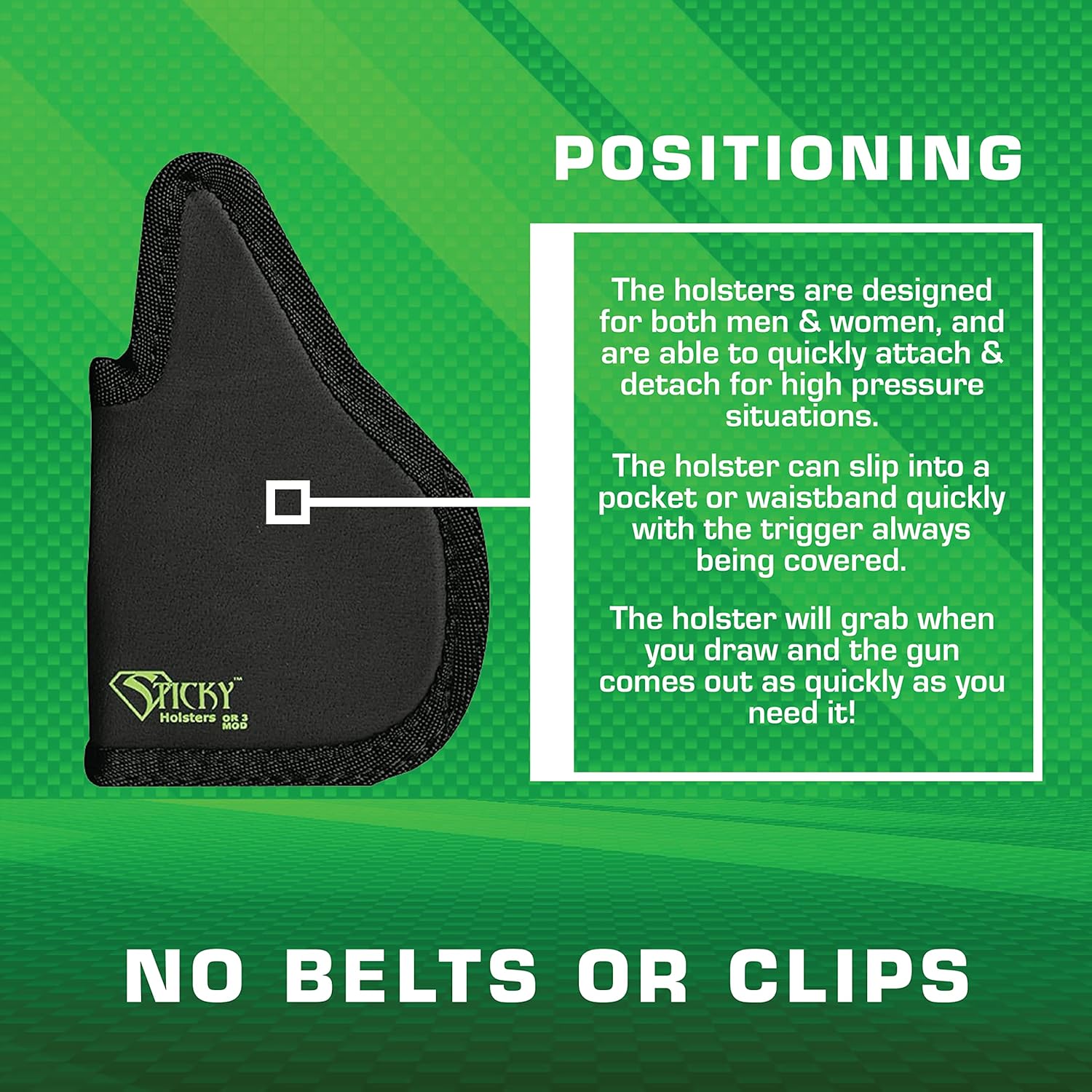 Sticky Holsters Concealment Holster for Men and Women - OR-3 MOD - Fits Kimber R7 Mako and Sig Sauer P365XL with Optic Setups, Lights and Lasers - Ambidextrous - IWB/Pocket Carry