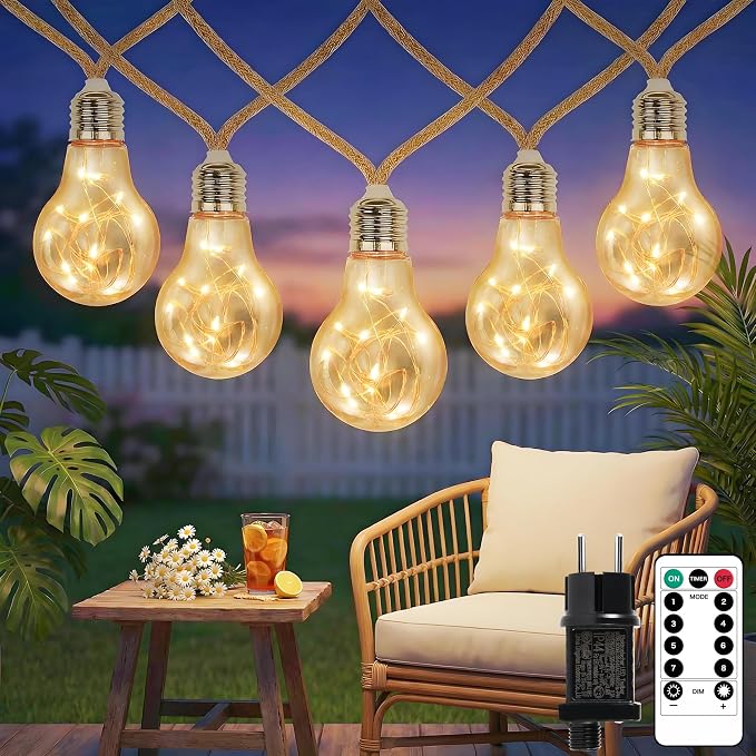 AebeChun Outdoor Fairy Lights with LED and Timer Feature