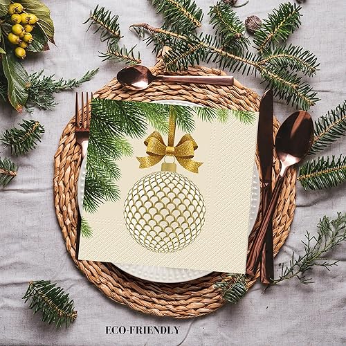 Miniatura 8 de 20 unidades de 13 x 13 pulgadas, adornos de Navidad, vela, almuerzo, servilletas de papel de 3 capas, diseñadas para fiestas de Navidad, decoración