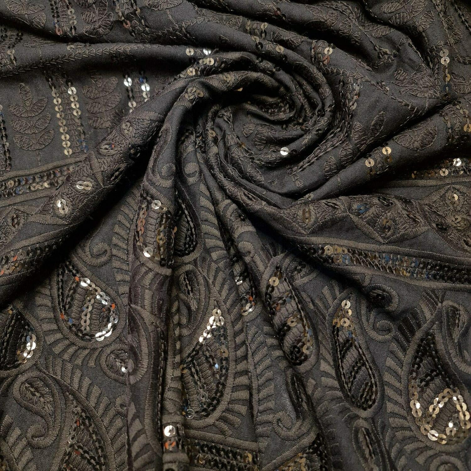 New Spring Soft Poly Cotton Broderie Anglaise Sequin Anglias Hole Border Craft Dress Fabric 44", 112 cm Wide Sold As Pre