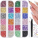 10000Pcs Small Resin Rhinestones for Nail Art, Colorful 2/3MM Flatback Bedazzling Gems, Nail Rhinestones and Gems Crystals Charms for Acrylic Tips Manicure Decor
