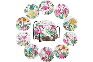 YLOLUL Flamingo Diamond Art Coasters Kits