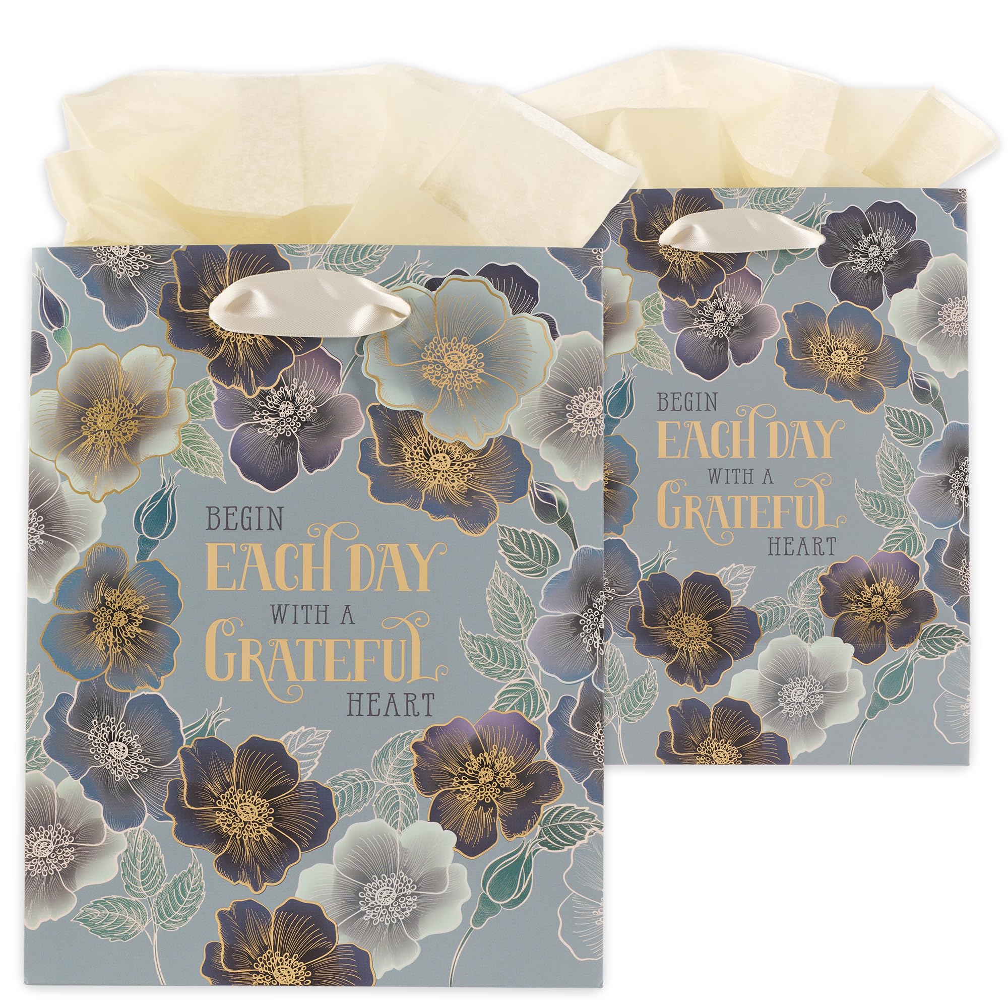 Christian Art Gifts Medium Gift Bag with Tissue Paper, A Grateful Heart — image 1