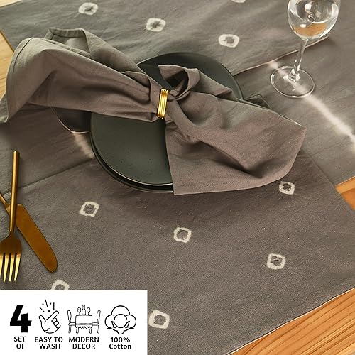 Miniatura 2 de Folkulture Juego de 4 manteles individuales decorativos de 13 x 19 pulgadas, 100% algodón, para mesa de comedor, manteles bohemios para decoración