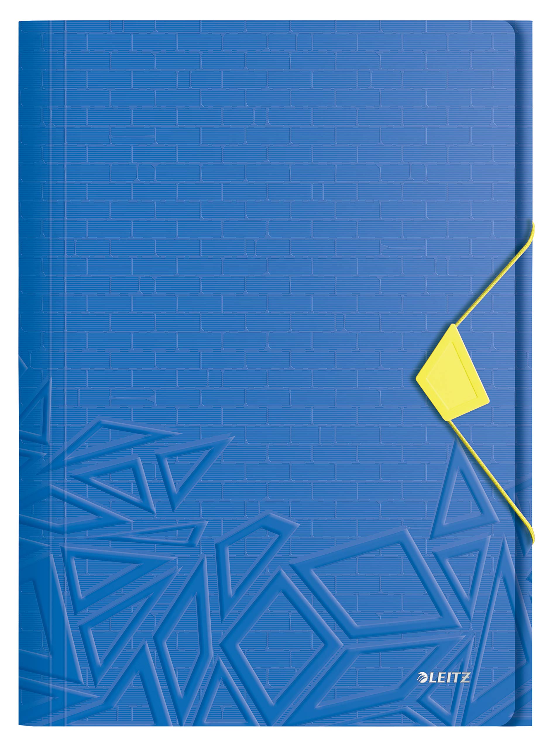 Leitz Eckspannermappe A4 bis 150 Blatt, Blau, Gummibandverschluss, Kunststoff