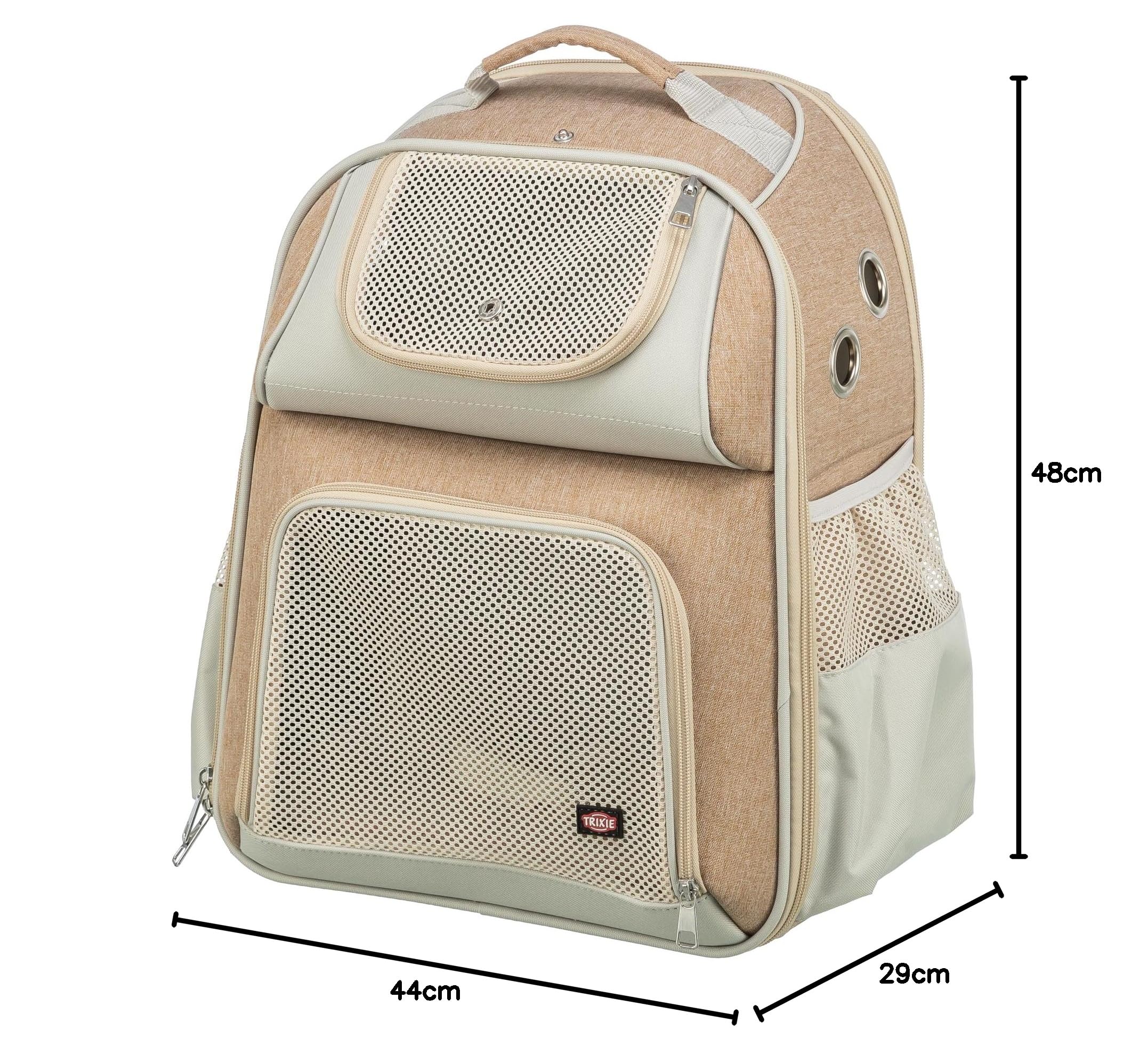 TRIXIE Mochila Willow, 38 × 25 × 45 cm, Beige/Marrón