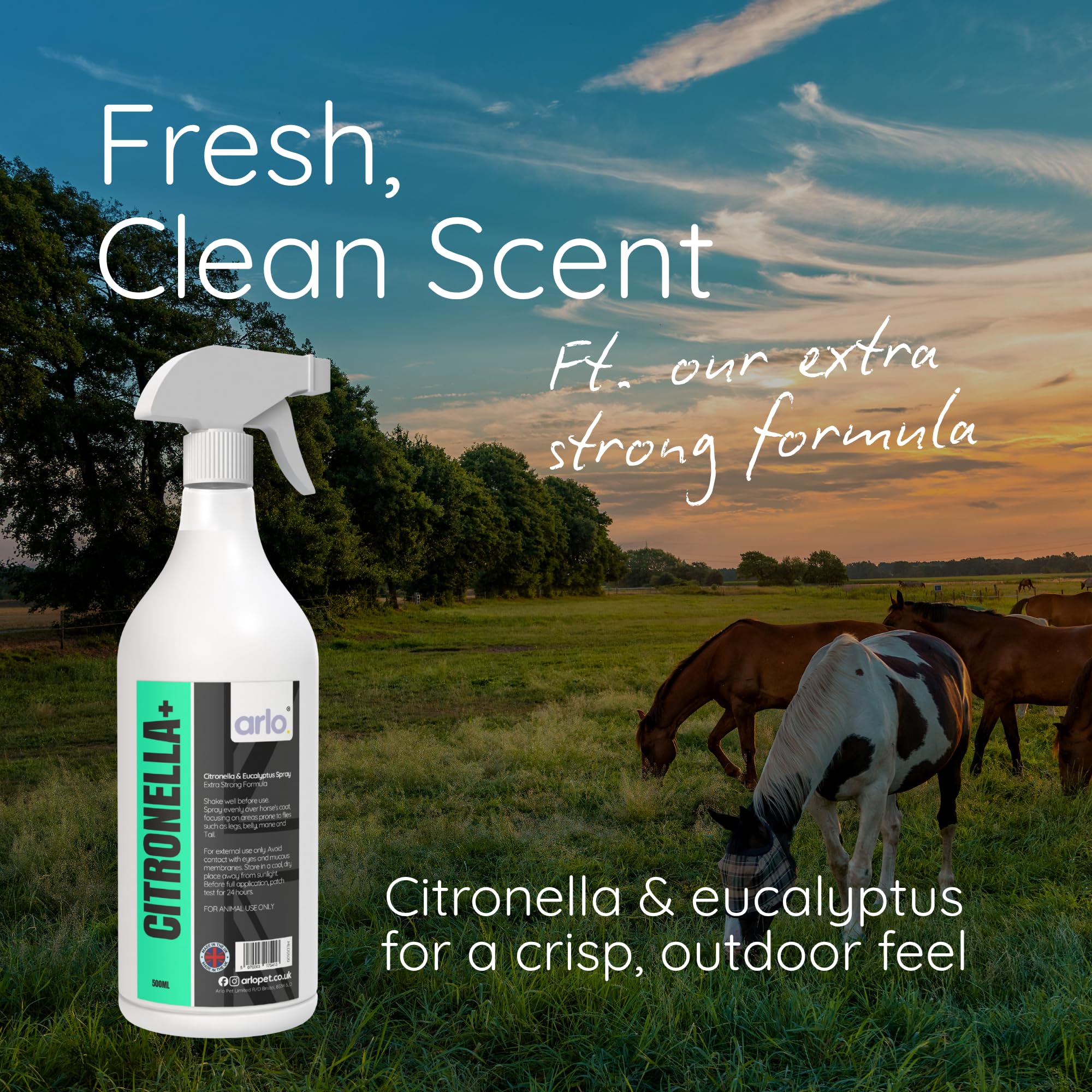 Citronella+ Fly Spray for Horses 500ml – Powerful Insect Protection | Long-Lasting Coat Spray for Horses & Ponies | Fast-Acting & Easy to Use | Summer Horse Care Essential — view 5