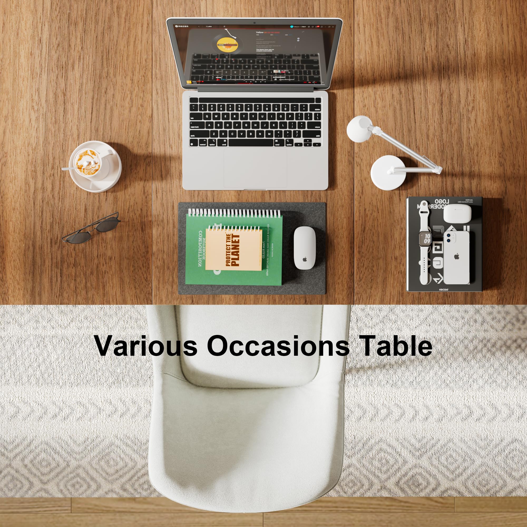 FEONASE Tavolo da Pranzo Allungabile 120-160 cm,Tavolo Cucina Allungabile per 4-6 Persone,Noce