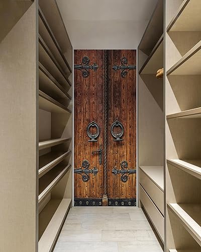 Miniatura 5 de FLFK Calcomanía para puerta, retro, mural para despegar y pegar, tamaño combinado 36 x 80 pulgadas, dividido en 2 piezas