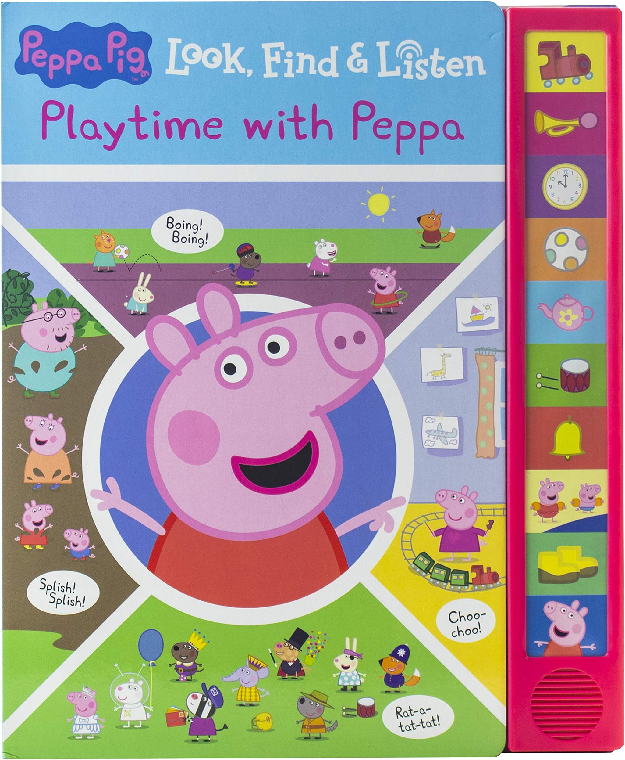 Peppa Pig - Playtime with Peppa Look, Find, and Listen - PI Kids Board book – June 18, 2019