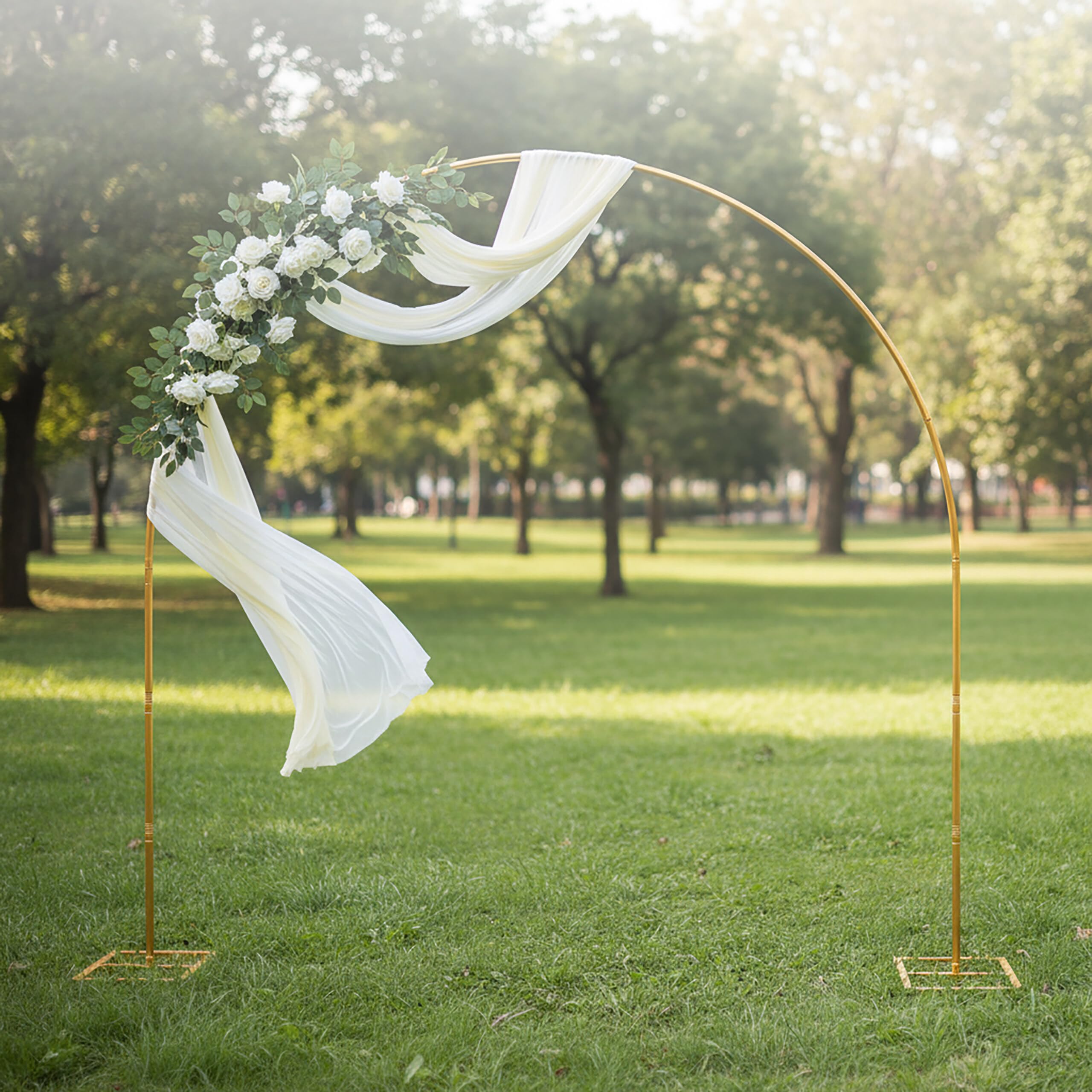 Arco de Globos Relaxdays, Metal, Bodas, cumpleaños, compromisos, 230x230 cm, Flores y Globos, Arco Redondo, Dorado
