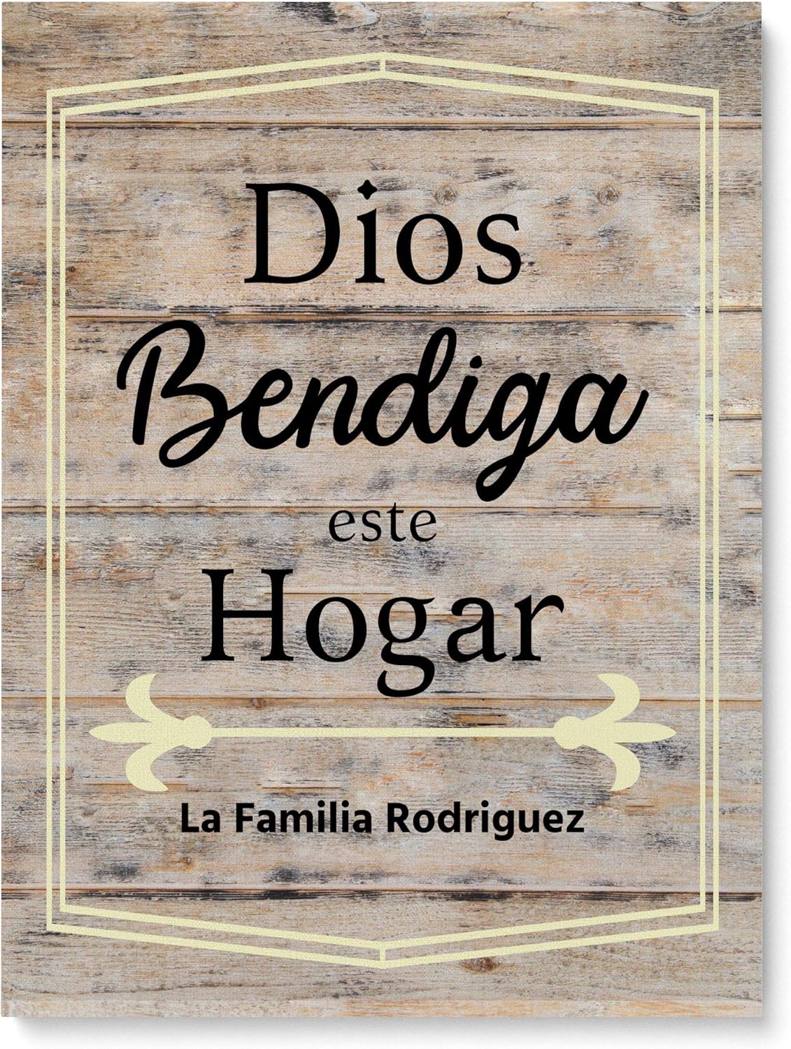 Amazon Com Dios Bendiga Este Hogar Decoracion Del Hogar Lienzo De Pared Regalos Cristianos Personalizados En Espanol Beige Claro 12 0 X 16 0 In Hogar Y Cocina