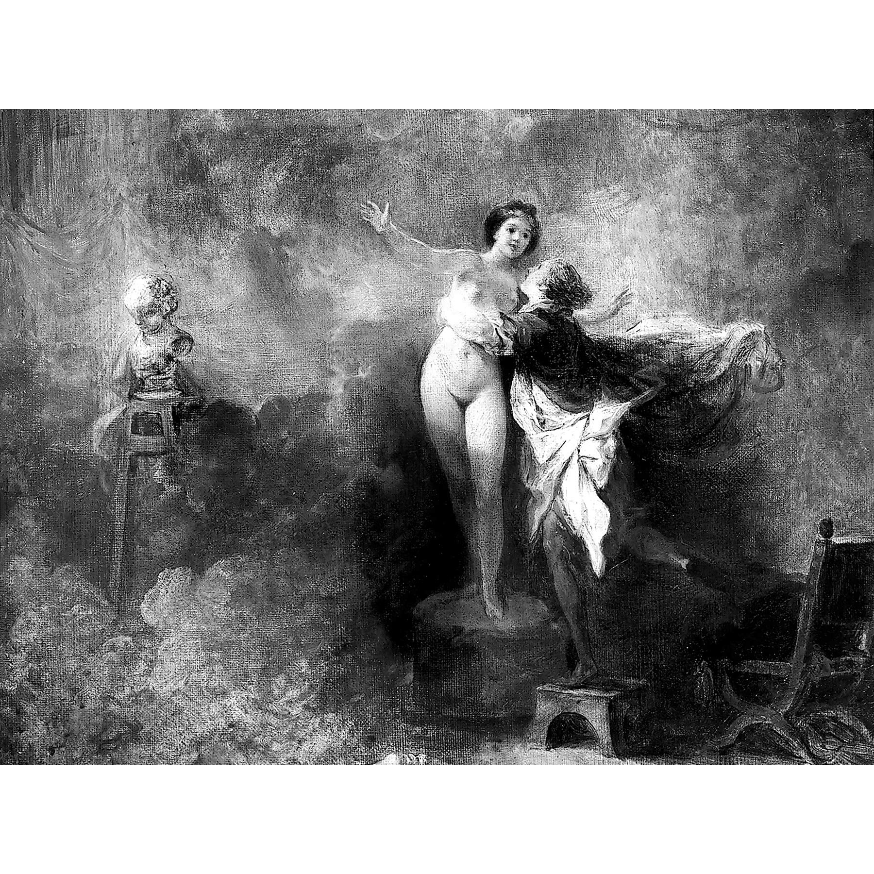 Artery8 Jeanhonore Fragonard Pygmalion And Galatea Painting Premium Wall Art Canvas Print 18X24 Inch