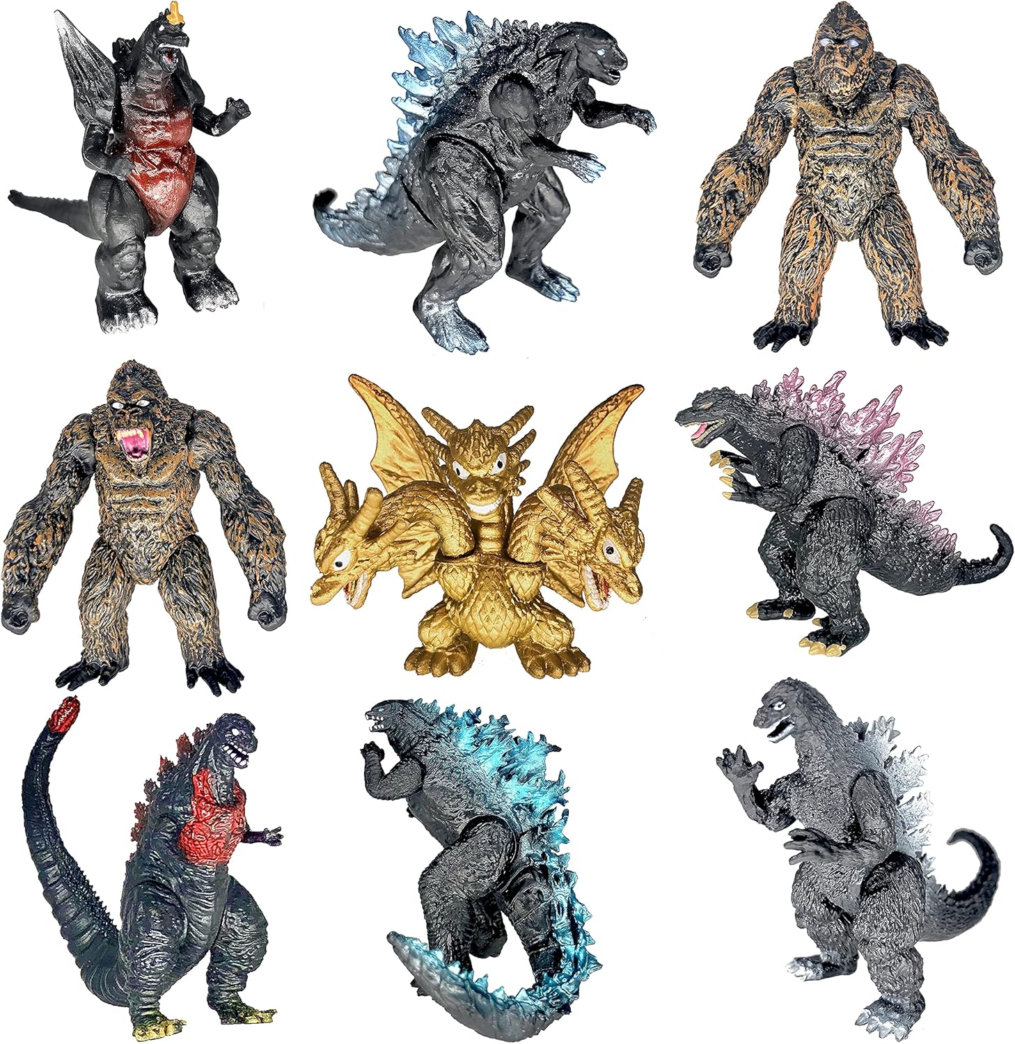 TwCare Godzilla vs Kong Toys - Juego de 9 figuras de dinosaurio de rey de los monstruos Colombia