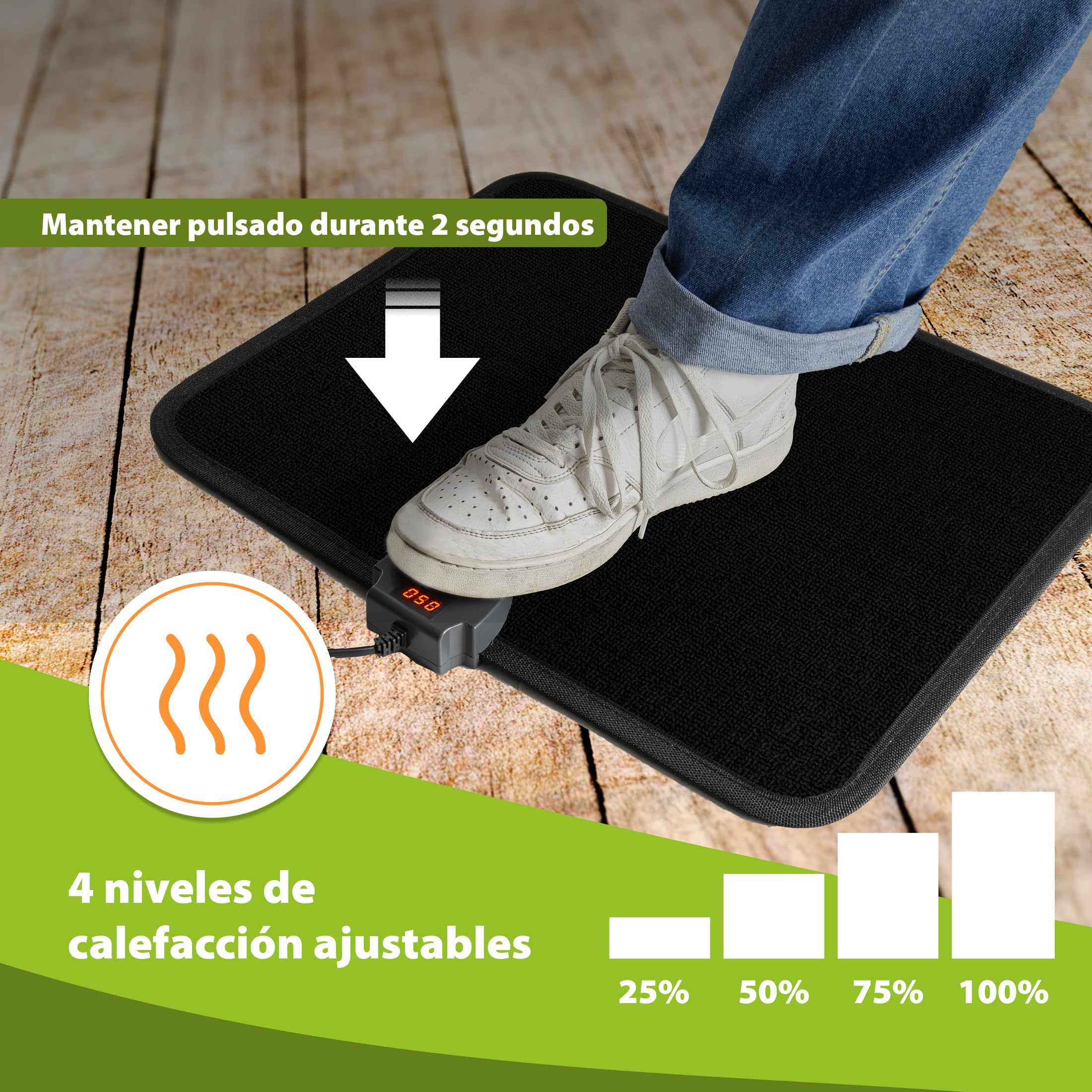 Mi-Heat Alfombra calefactora por infrarrojos 40 x 50 cm, hasta 60 °C
