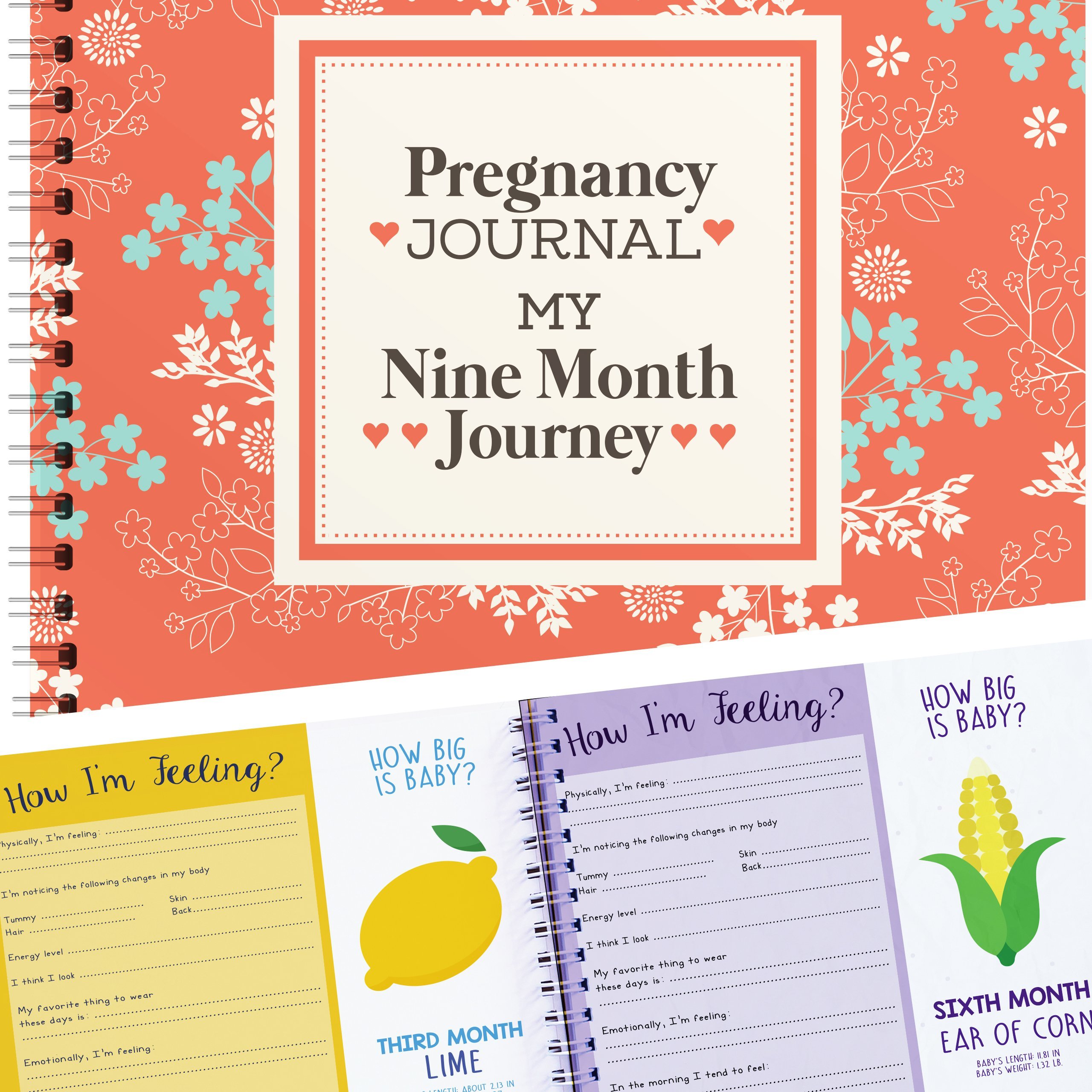 Meine 9-monatige Reise | Schwangerschafts-Tagebuch mit Aufklebern | Baby-Scrapbook und Fotoalbum | Schwangerschaftsmust-Haves Geschenke für Mütter zum ersten Mal | Bild- und Meilensteinbücher für