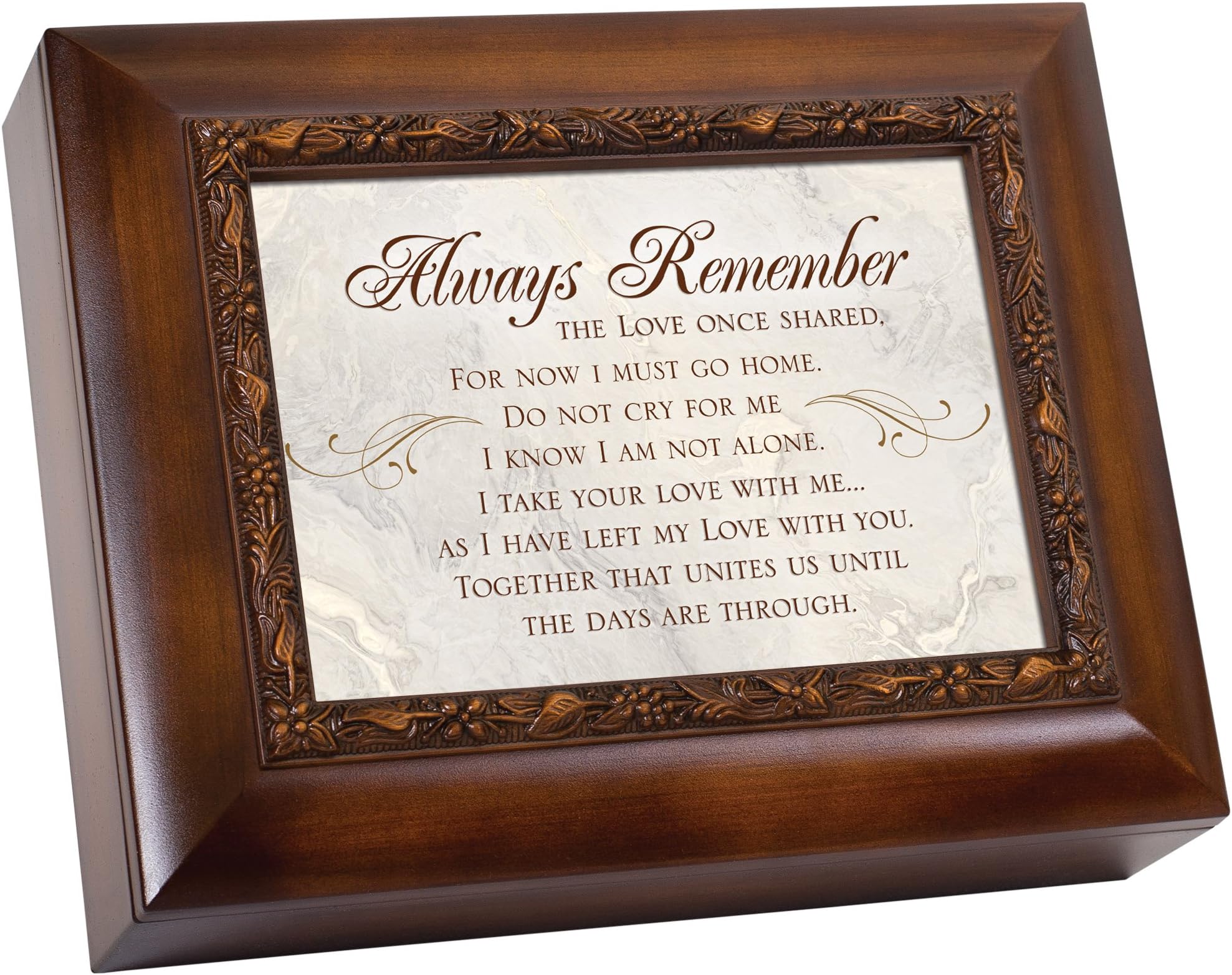 Cottage Garden Always Remember The Love Once Shared Woodgrain Embossed Ashes Bereavement Urn Box