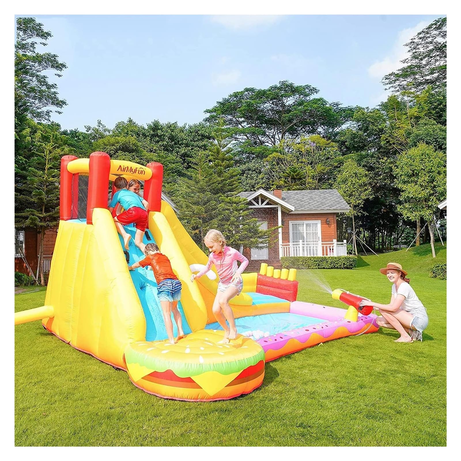 Castillo Hinchable, Sistema Inflable Simple de los Juegos animosos del Castillo Agua la casa Despedida