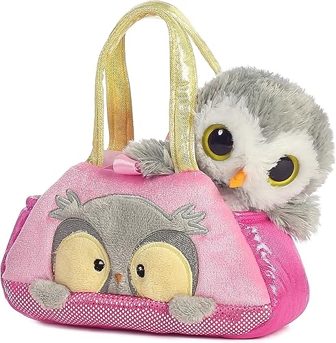 Aurora® Fashion Fancy Pals™ Peek-A-Boo - Animal de peluche de búho - Compañeros sobre la marcha - Accesorios elegantes - Multicolor 7 pulgadas
