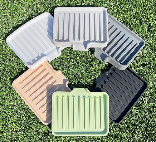 Miniatura 4 de Happitasa - Bandeja de silicona para jabón y soporte de esponja con conducto de drenaje, paquete de 2 unidades (dólar de arena, 5.2 x 4 pulgadas)