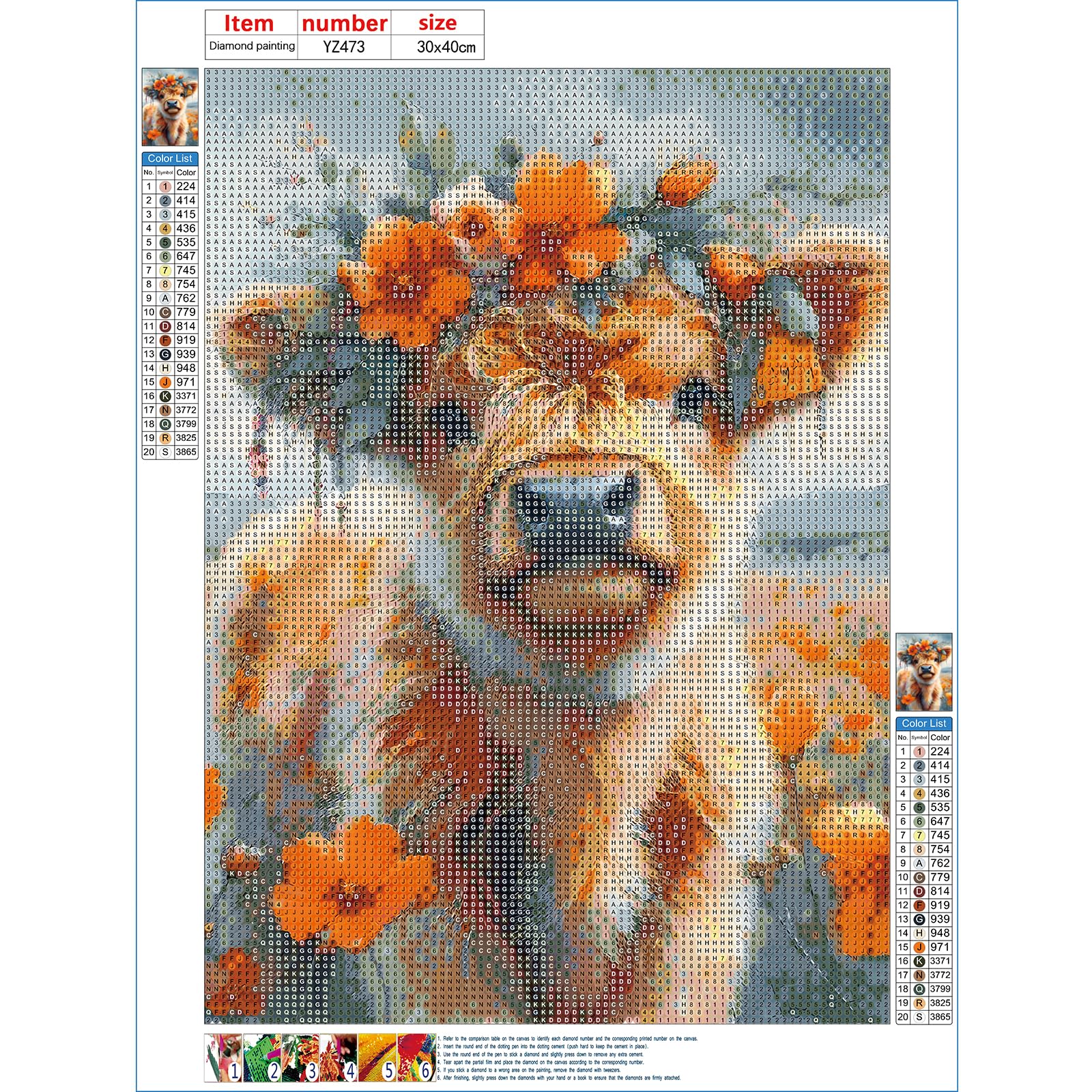 5D Diamond Painting Kits Complets,DIY Peinture Diamant Kits Vache