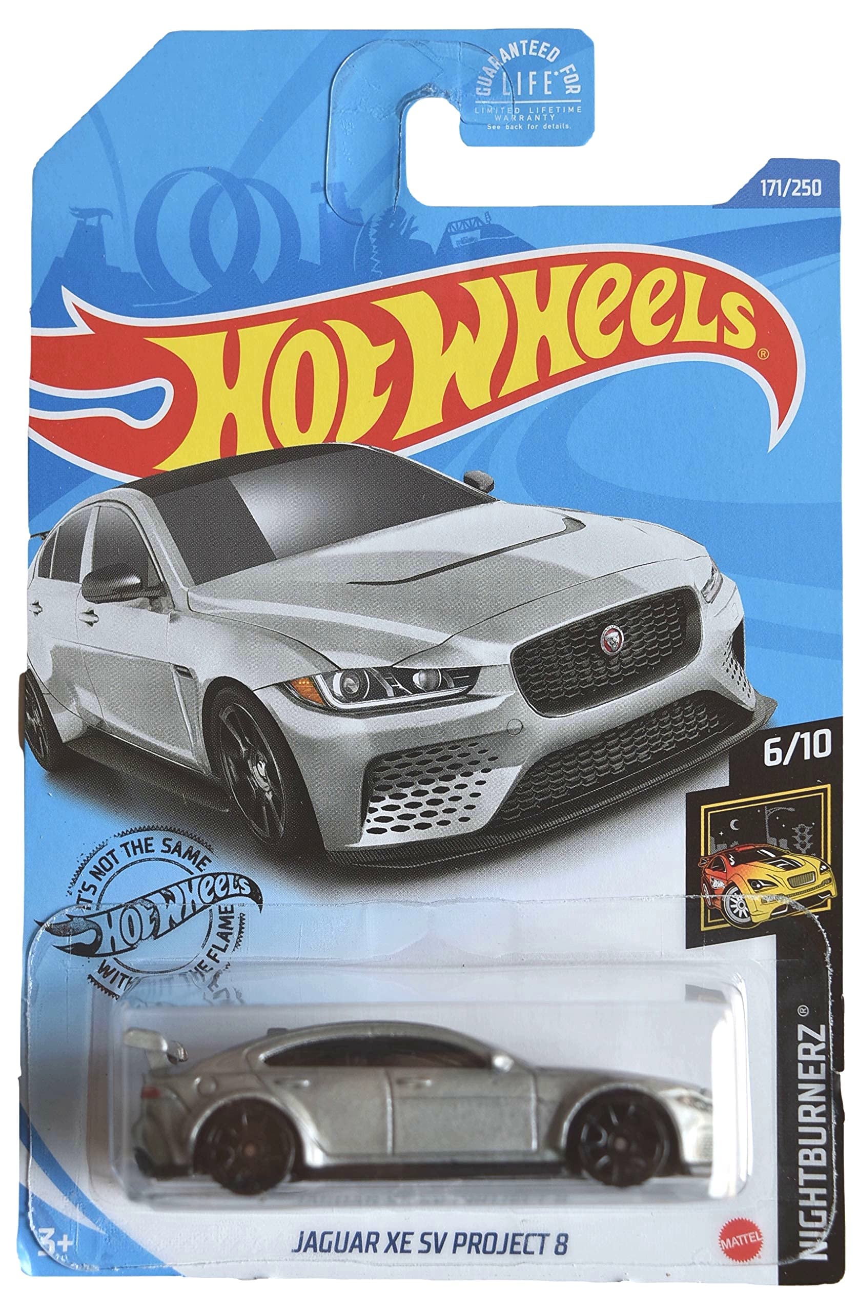 Hot Wheels Jaguar XE SV Project 8, Nightburnerz 6/10 [Silver]