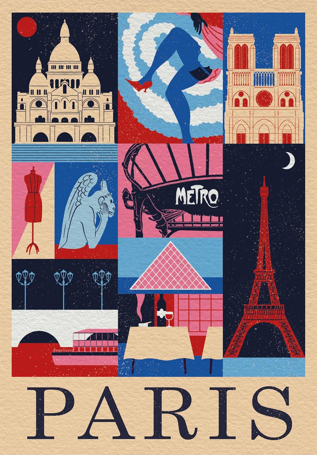 Clementoni - Style in The City Paris-1000 Pieces, City Puzzle, Author Illustrations, Vertical, Fun for Adults, Made in Italy, Multicoloured, 39843